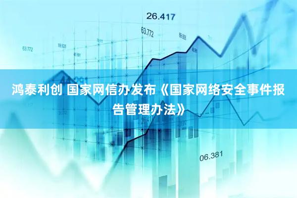 鸿泰利创 国家网信办发布《国家网络安全事件报告管理办法》