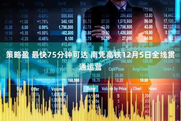 策略盈 最快75分钟可达 南凭高铁12月5日全线贯通运营