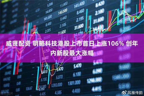 威贤配资 明略科技港股上市首日上涨106% 创年内新股最大涨幅